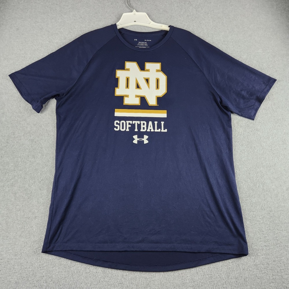 Notre Dame Fighting Irish Tech T-Shirt Mens XL Navy Under Armour NCAA Football